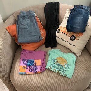 Old Navy Kids T-Shirts and Pants Set - Purple, Teal, Blue, Black